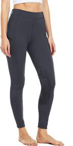 img 3 attached to Stylish and Functional Women's Riding Tights: Knee-Patch Breeches with Zipper Pockets for Equestrian Horse Riding and Schooling