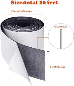 img 2 attached to 🎛️ 2-Pack, 20 Feet Each, Self-Adhesive Black Felt Tape Rolls - Polyester Felt Strips for Furniture and Hard Surfaces, 1.96 Inches Wide