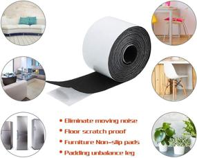 img 3 attached to 🎛️ 2-Pack, 20 Feet Each, Self-Adhesive Black Felt Tape Rolls - Polyester Felt Strips for Furniture and Hard Surfaces, 1.96 Inches Wide