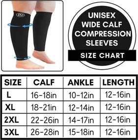 img 3 attached to Enhance Performance with Dominion Active Plus Sized Compression Calf Sleeves for Wide Calf