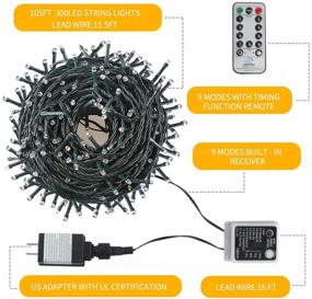 img 3 attached to 🎄 Chuya 300LED Dual Color Changing Christmas Tree Lights - 105ft String Lights for Festive Decor!