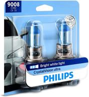 🔆 улучшенная яркая белая лампа фары - philips automotive lighting 9008 / h13 crystalvision ultra, обновленная 2 штуки (9008cvb2) логотип