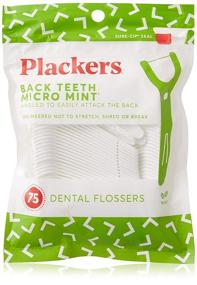 img 4 attached to 🦷 Plackers Back Teeth Micro Mint Dental Floss Picks: 75 Count - Ultimate Solution for Effective Oral Care!