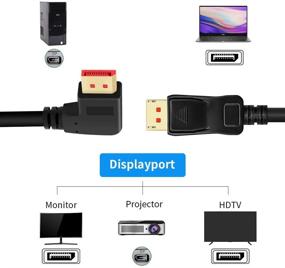 img 2 attached to 🔌 BolAAzuL Right Angle Displayport Cable V1.4 - 6FT/1.8M | 8K/60Hz & 4K/144Hz Supported