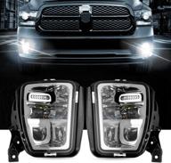 🚗 противотуманные фары auxbeam led для dodge ram 1500 2013-2018, замена фар в бампере, хромированные проходные фары, фары для внедорожника логотип