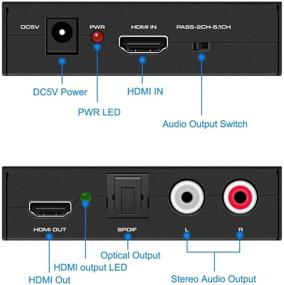 img 3 attached to 💻 Аудио-экстрактор и конвертер HDMI в HDMI + Оптический Toslink SPDIF + Аналоговый аудио выход RCA L/R, поддержка HDCP, 3D, 4K@30HZ