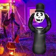 🎃 inflatable halloween decorations outdoor - 6 ft tall skull skeletons ghost grim reaper blow up yard decoration clearance with led lights built-in: spooky holiday/party/yard/garden fun, complete with stakes and tethers logo