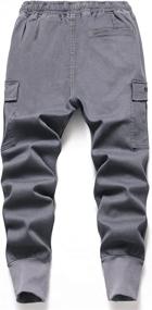 img 1 attached to TLAENSON Drawstring Elastic Cotton Joggers Boys' Clothing : Pants