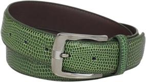 img 1 attached to 🦎 Exquisite Leather Lizard Belt with Brushed Nickel Buckle - A Contemporary Fashion Statement