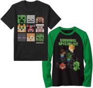 🎮 minecraft boys long/short sleeve tees: cool video game character graphics for gamers logo