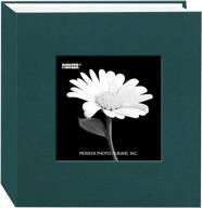 pioneer 100 pocket fabric frame cover photo album: stylish majestic teal collection! logo
