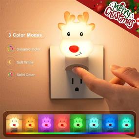 img 3 attached to 3-Pack Christmas Decorations Plug-in Night Light – RGB Changing Led Nightlight with Dusk to Dawn Sensor – Perfect Décor & Gift for Bedroom, Bathroom, Kids – Santa Claus, Reindeer, and Gingerbread Man Design