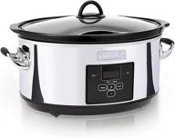 🥘 crock-pot 7 qt programmable slow cooker, digital countdown timer, polished platinum логотип