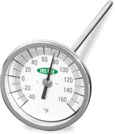 🌡️ vee gee scientific 82160-6 dial soil thermometer, 6-inch stainless steel stem, 3-inch dial display, -40 to 160°f, silver logo