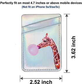 img 3 attached to ODCard RFID Blocking Cell Phone Card Holder Sleeves for iPhone & Android Smartphones - Bubblegum Giraffe Design