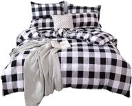 buffalo plaid farmhouse bedding set king size - reversible black and white checked gingham geometric duvet cover sets - soft lightweight microfiber comforter covers for women and men - by couturebridal logo