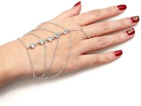 img 2 attached to 💍 Suyi Rhinestone Finger Ring Bracelet Hand Harness Chain Bracelet - Elegant Gifts for Women and Girls