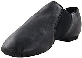 img 1 attached to Leather Slip-On Jazz Shoes for Children - Ideal for Dancing Performance Flats by MSMAX