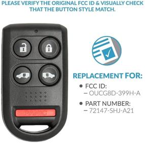 img 1 attached to Keyless2Go Replacement Honda Odyssey Key Fob for OUCG8D-399H-A 72147-SHJ-A21, 5 Button Remote Car Key