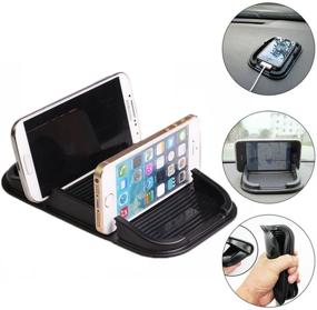 img 4 attached to 📱 Car Cell Phone Holder: Silicone Pad Dash Mat & Mount for Any Smartphone iPhone X, XR, XS, 11, 11 Pro, XS Max, 8, 8 Plus, 7 Plus, 7S, 6 Plus, 6S, iPad & GPS Table (1PACK)