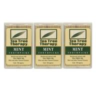 🌿 tea tree therapy mint toothpicks 100 ct (pack of 3): natural oral care for fresh breath and healthy gums logo