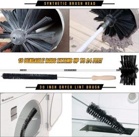 img 3 attached to 🔥 Efficient 24ft Dryer Vent Cleaning Kit: Remove Lint, Debris & Keep Your Vent Clear with Nylon Brushes & 30" Lint Brush, Use with/without Power Drill