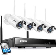 🎥 zosi 8-channel 1080p wireless security camera system with 1tb hard drive, h.265+ nvr, 8-channel 1080p cctv, 4x 2.0mp indoor/outdoor wifi surveillance cameras, night vision, motion alerts, remote access logo