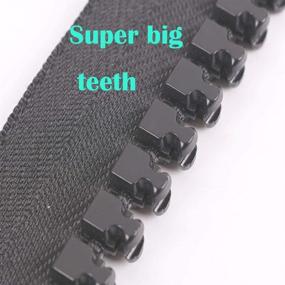 img 2 attached to 🔒 10" Super Large Heavy Duty Plastic Zipper Size 20# for DIY Sewing - Set of 2 Zippers with Big Slider and Puller, Color: Black