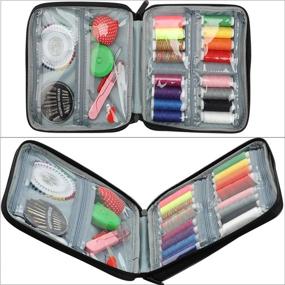 img 3 attached to 🧵 Looen Grey Portable Sewing Kit - Essential for Beginner Travelers, Professionals, and Emergency Sewing Projects