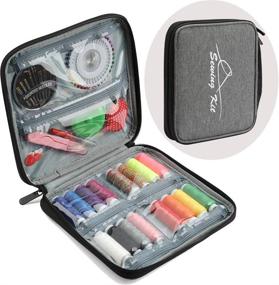 img 1 attached to 🧵 Looen Grey Portable Sewing Kit - Essential for Beginner Travelers, Professionals, and Emergency Sewing Projects