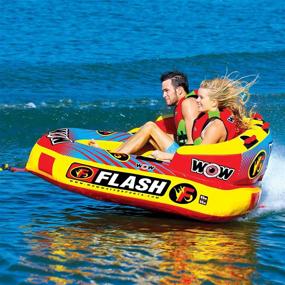 img 2 attached to 🌊 Thrilling Water Adventure: WOW Sports Flash Cockpit Towable Tube Unleashes the Ultimate Fun