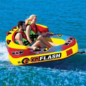 img 1 attached to 🌊 Thrilling Water Adventure: WOW Sports Flash Cockpit Towable Tube Unleashes the Ultimate Fun