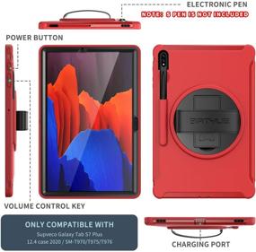 img 3 attached to BATYUE Galaxy Tab S7 Plus Case With Screen Protector+S Pen Holder+Hand Strap+Rotating Kickstand Tablet Accessories