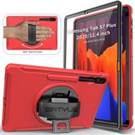 batyue galaxy tab s7 plus case with screen protector+s pen holder+hand strap+rotating kickstand tablet accessories logo