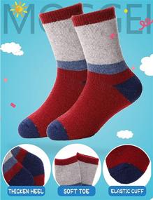 img 3 attached to 🧦 MOGGEI Kids Wool Warm Socks Boys Girls Toddlers Winter Thick Hiking Heavy Thermal Cozy Crew Gift Boot Socks - Set of 6 Pairs