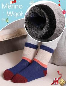 img 1 attached to 🧦 MOGGEI Kids Wool Warm Socks Boys Girls Toddlers Winter Thick Hiking Heavy Thermal Cozy Crew Gift Boot Socks - Set of 6 Pairs