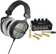 🎧 beyerdynamic dt-990 pro acoustic open headphones (250 ohms) with knox gear compact 4-channel stereo headphone amplifier - ultimate bundle for audiophiles logo
