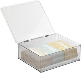 img 4 attached to 🛁 mDesign Bathroom Storage Bin with Lid - Clear/Smoke Gray - Organizes Soap, Body Wash, Shampoo, Lotion, Conditioner, Hand Towels, Hair Accessories, Body Spray, Mouthwash