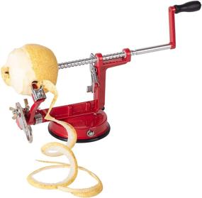 img 1 attached to 🍎 Stainless Steel Apple Peeler Slicer Corer - Durable Alloy Fruit Peeler with Powerful Suction Base - Red Apple Corer, Slicer, and Peeler for Kitchen