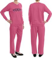 👗 stylish and cozy: pembrook women's embroidered fleece sweatsuit set логотип