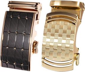 img 4 attached to Ratchet Buckle Pattern Automatic Business Men's Accessories for Belts
