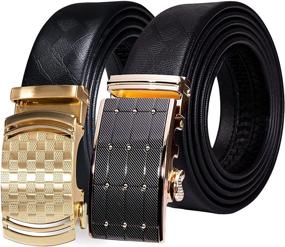 img 3 attached to Ratchet Buckle Pattern Automatic Business Men's Accessories for Belts