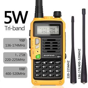 img 3 attached to 📻 Enhanced Baofeng S9PLUS Tri-Band Radio - Powerful 2200mAh Battery, Complete with Antenna, 220 Antenna, Earpiece, and More - Ideal Amateur (Ham) Two-Way Radio (Yellow)