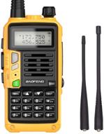 📻 enhanced baofeng s9plus tri-band radio - powerful 2200mah battery, complete with antenna, 220 antenna, earpiece, and more - ideal amateur (ham) two-way radio (yellow) logo