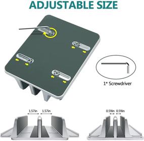 img 1 attached to 🖥️ ULBRE Вертикальное крепление для ноутбука [Версия 2021] - Регулируемый держатель для 4 слотов MacBook для MacBook, Dell, Samsung, HP Chromebook и других - серебристый, до 17,5