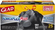 🗑️ glad large drawstring trash bags – forceflexplus 30 gallon black trash bag set of 6 – 25 count each logo