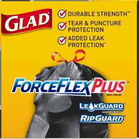 img 2 attached to 🗑️ Glad Large Drawstring Trash Bags – ForceFlexPlus 30 Gallon Black Trash Bag Set of 6 – 25 Count Each