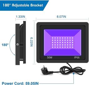img 3 attached to Black Floodlight Waterproof Ultraviolet Light Lighting & Ceiling Fans