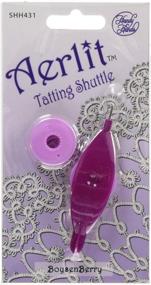 img 2 attached to 🧵 Handy Hands SHH431 Aerlit Tatting Shuttle, Boysenberry - 1-Pack, with 2 Bobbins
