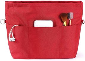 img 4 attached to 👜 VANCORE Purse Bag Organizer Insert - 13-Pocket Handbag and Tote Bag Shaper with Zipper